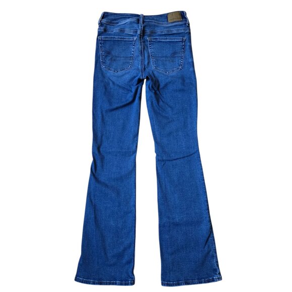 American Eagle Jeans Womens 00 Short Blue Kick Boot Cut Next Level Stretch Denim - Picture 9 of 16